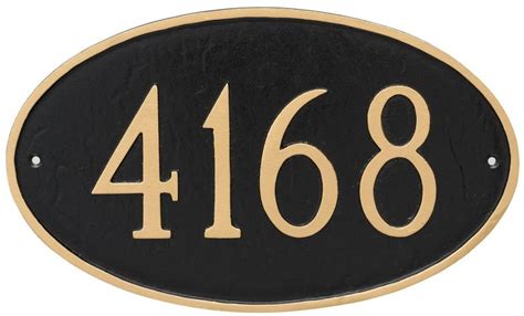 oval metal house number signs|Oval House Number Signs .